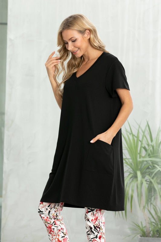 Bamboo French Terry Dress with Front Pockets